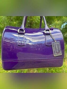 Furla Deep Purple Patent Satchel
